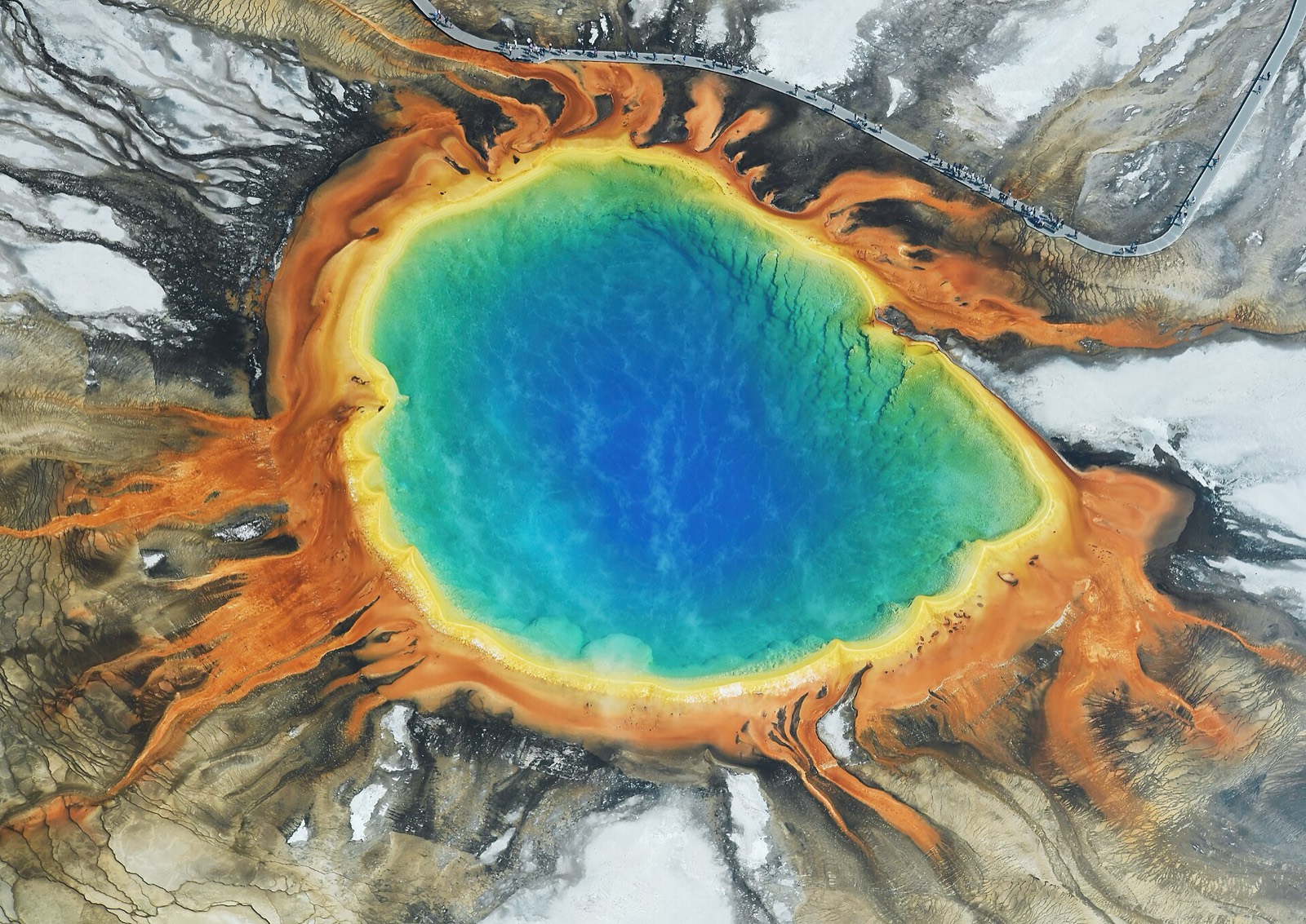 Grand Prismatic Spring from above