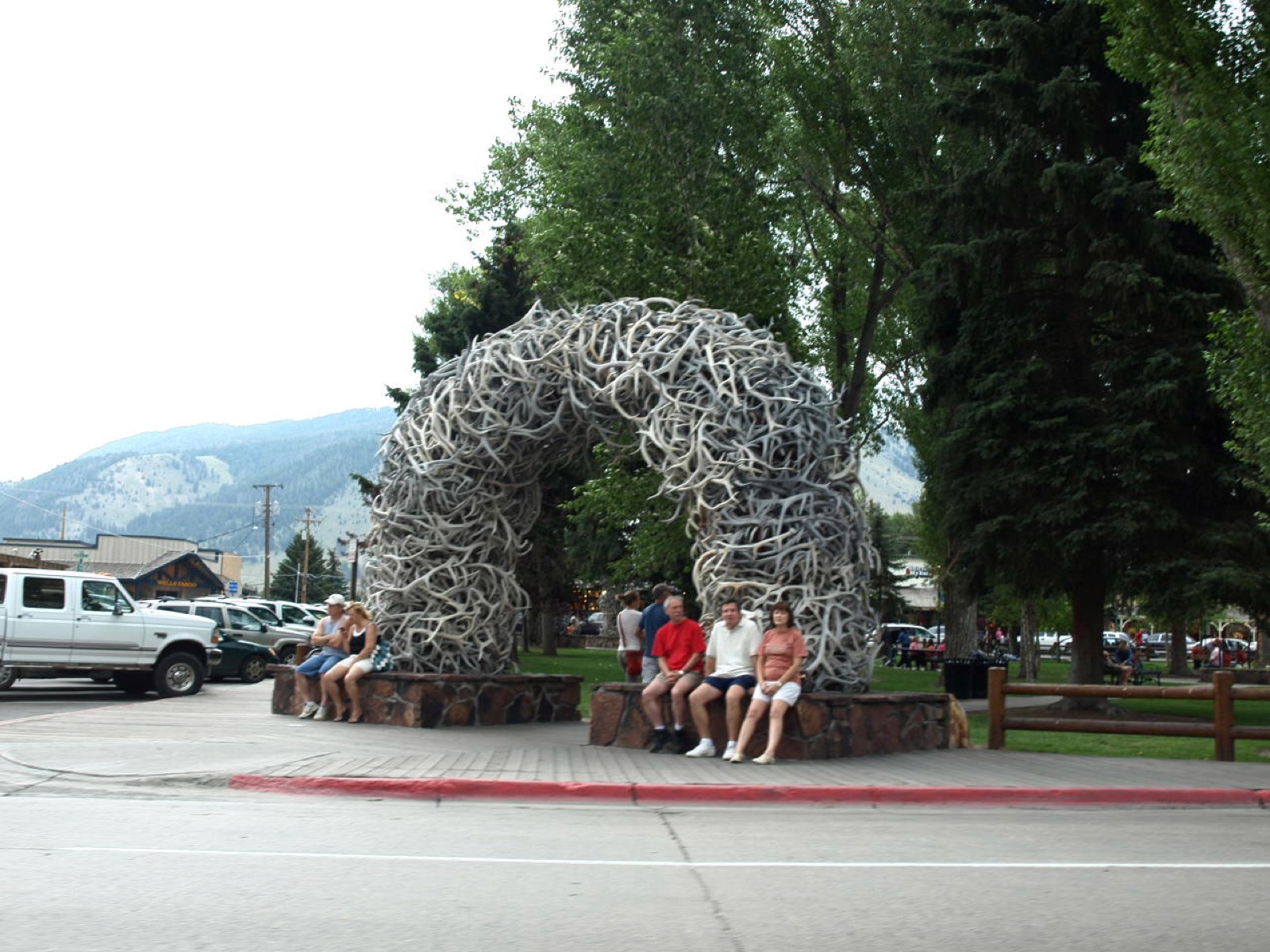 Elk antler arch in Jackson town square